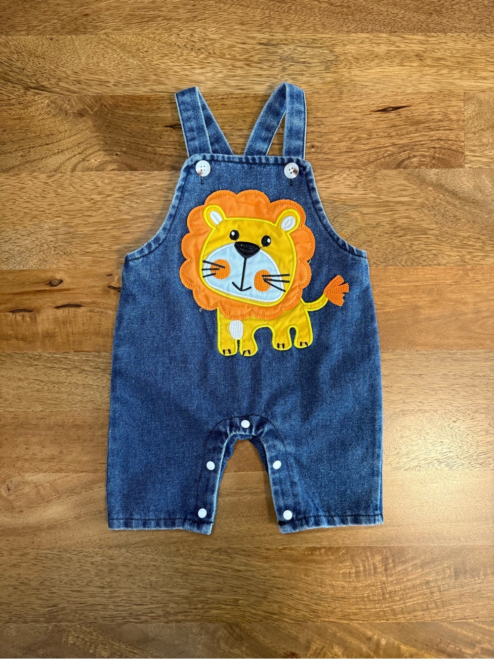 Baby Lion Denim Overalls 3-6M